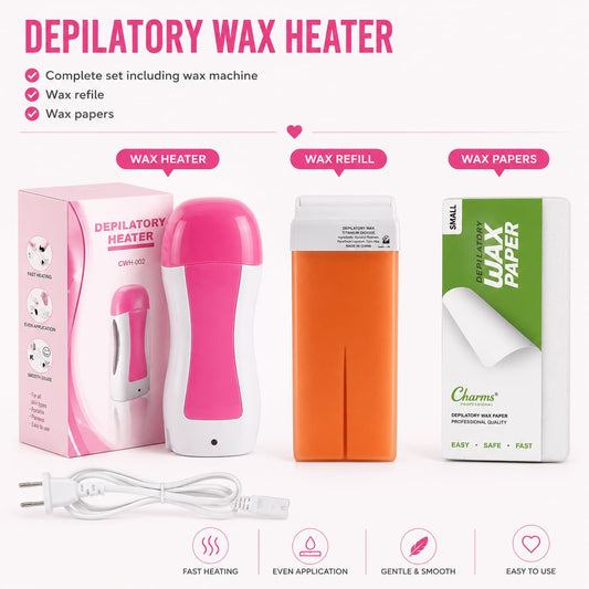 3-in-1 Depilatory Roll-On Wax Heater Machine – Portable Wax Warmer Kit | Hair Removal Pakistan