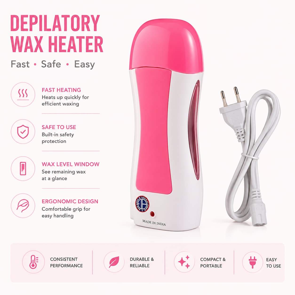 3-in-1 Depilatory Roll-On Wax Heater Machine – Portable Wax Warmer Kit | Hair Removal Pakistan