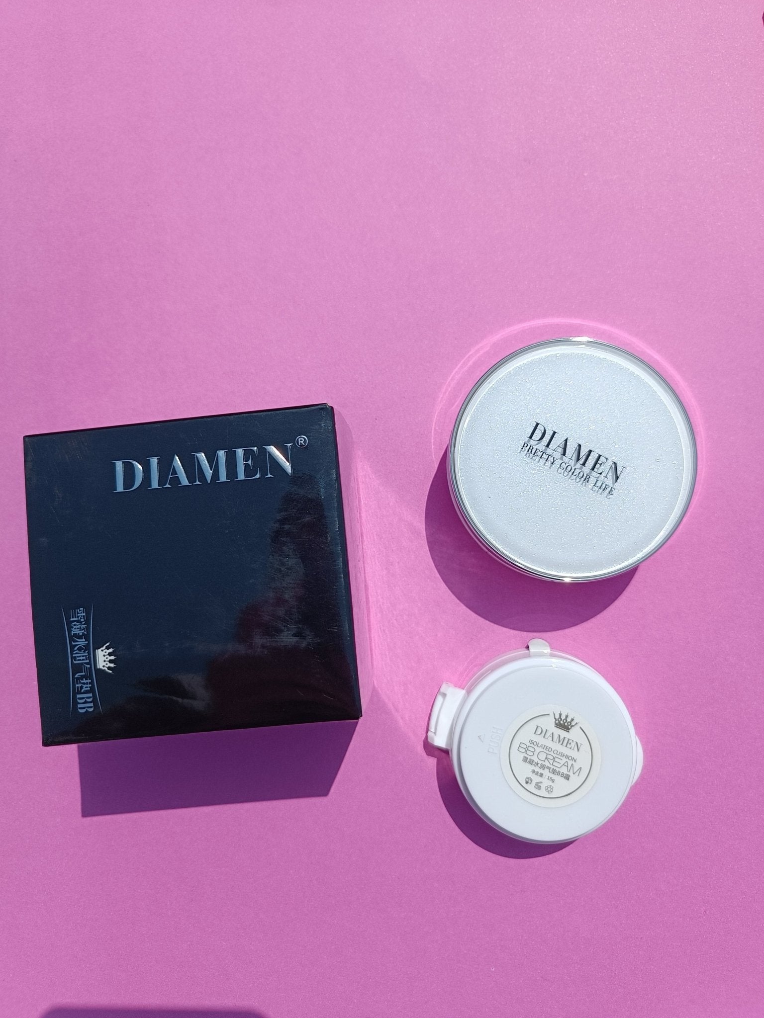 Diamen BB cream with extra isolated Cushion Available at Lotshop.pk