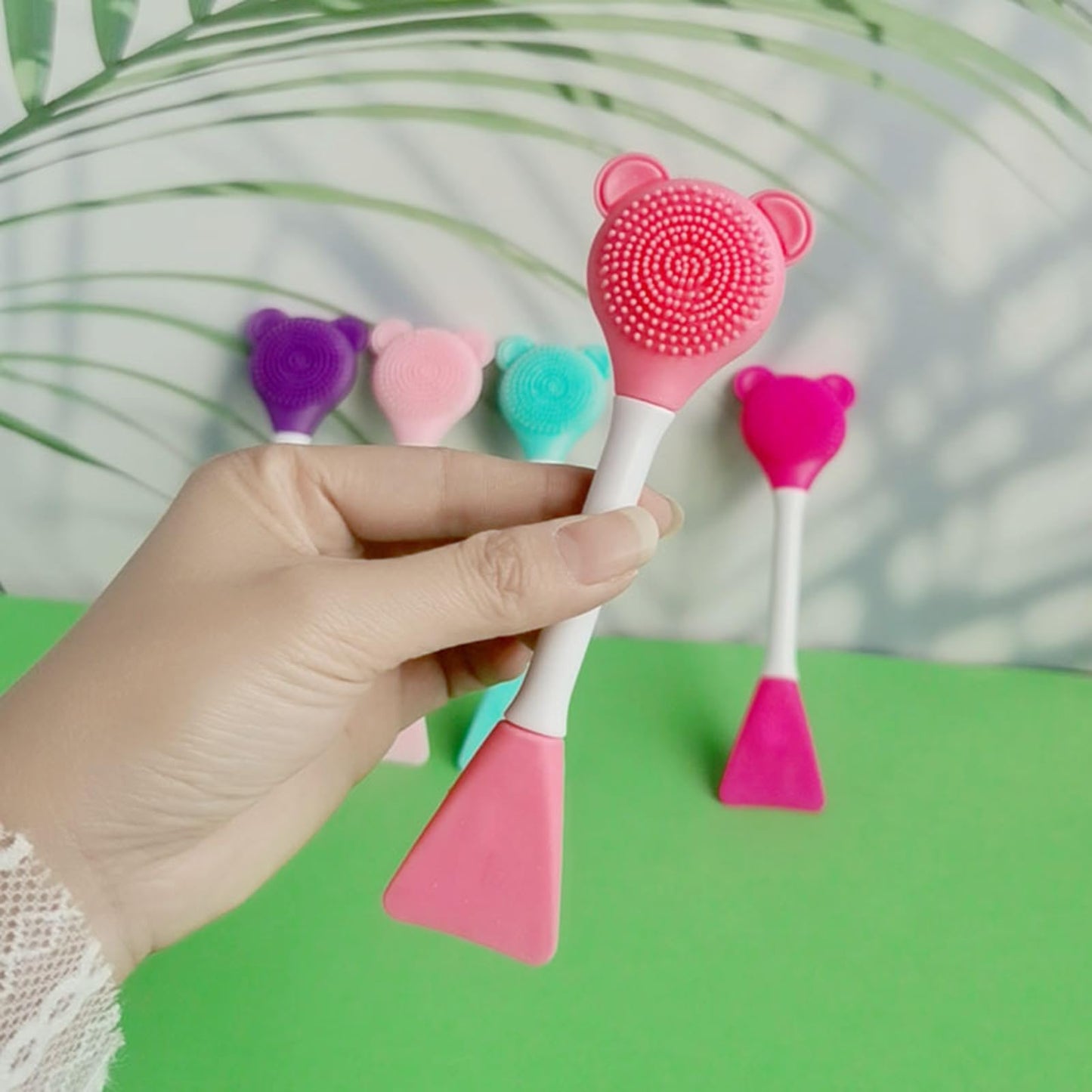 DOUBLE - HEAD SILICONE FACIAL MASKS APPLICATOR BRUSH - Lotshop.pk