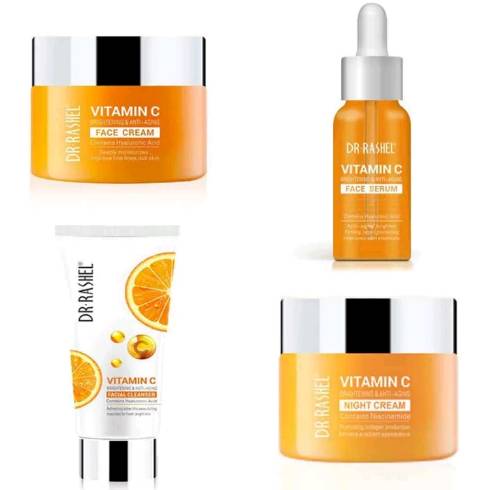 Dr.Rashel Vitamin C Series (Serum, Face Cream, Night Cream, Cleanser) at Lotshop.pk