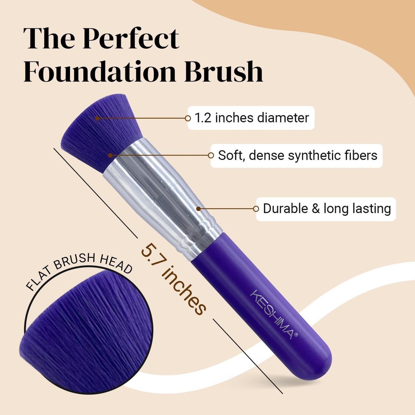 Flat Top Kabuki Foundation Brush by Keshima – Perfect Coverage for Every Complexion - Lotshop.pk