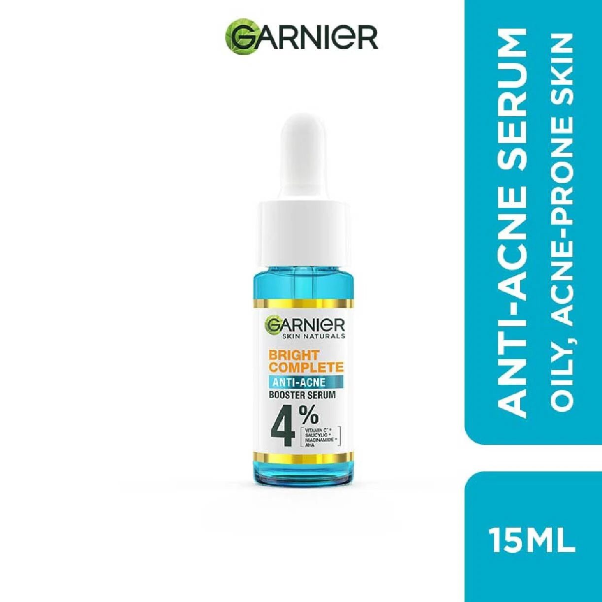 Garnier SkinActive Fast Clear Acne - Prone Skin Booster Serum with 4% Salicylic Acid + Vitamin C, 15ml - Lotshop.pk