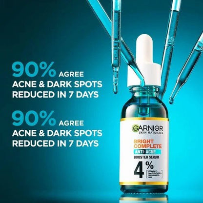 Garnier SkinActive Fast Clear Acne - Prone Skin Booster Serum with 4% Salicylic Acid + Vitamin C, 15ml - Lotshop.pk