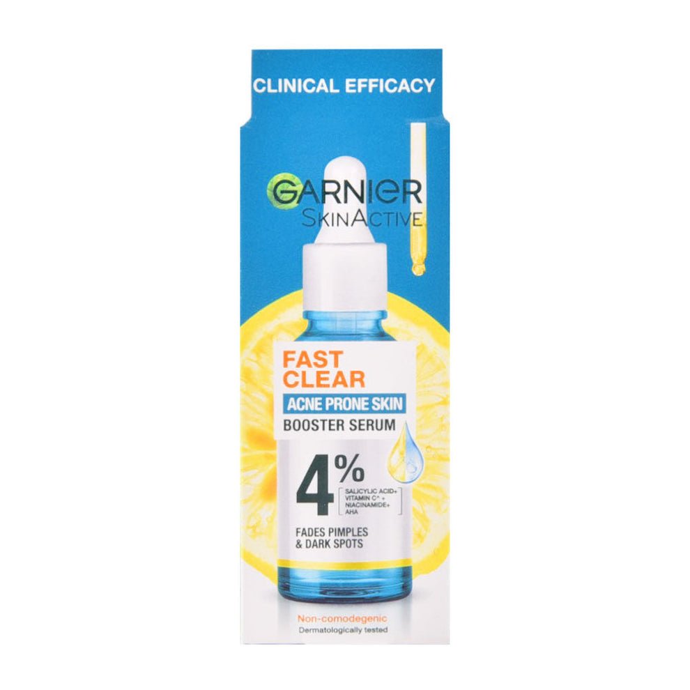 Garnier SkinActive Fast Clear Acne - Prone Skin Booster Serum with 4% Salicylic Acid + Vitamin C, 15ml - Lotshop.pk