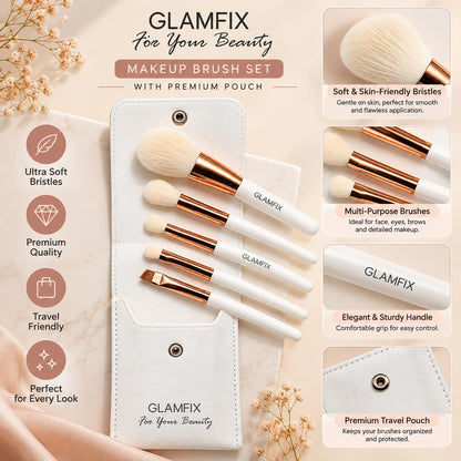 GLAMFIX 5-Piece Eye Makeup Brush Set for eyeshadow and eyebrow makeup available in Pakistan	