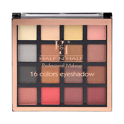 Half N' Half Professional 16 Colors Eyeshadow Palette – Stunning Glam in Every Shade - Lotshop.pk