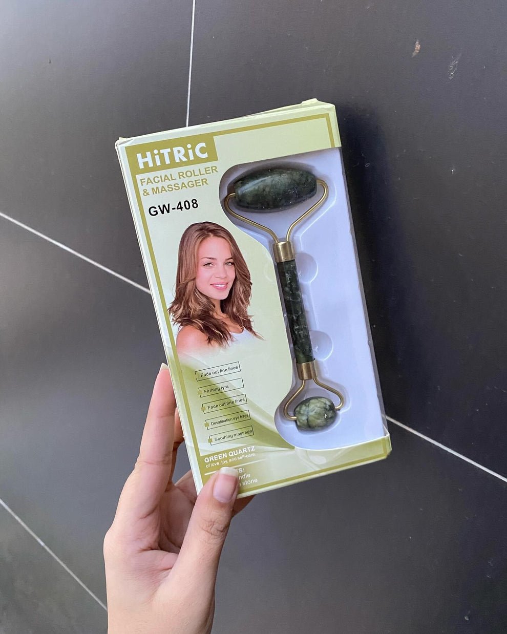 HiTric GW - 408 Green Quartz Facial Roller & Massager (Stone) – Revitalize Your Skin | Lotshop.pk - Lotshop.pk