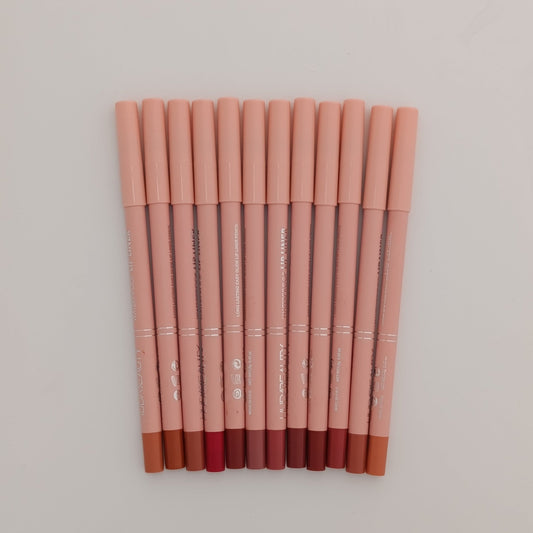 Huda Beauty 12 - Color Lip Liner Set – Waterproof, Long - Lasting & Highly Pigmented 🎨💄 - Lotshop.pk