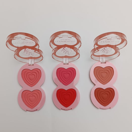 Huda Beauty Duo Blush – Heart Embossed, 24HR Matte Finish (2 - in - 1 Shades) - Lotshop.pk
