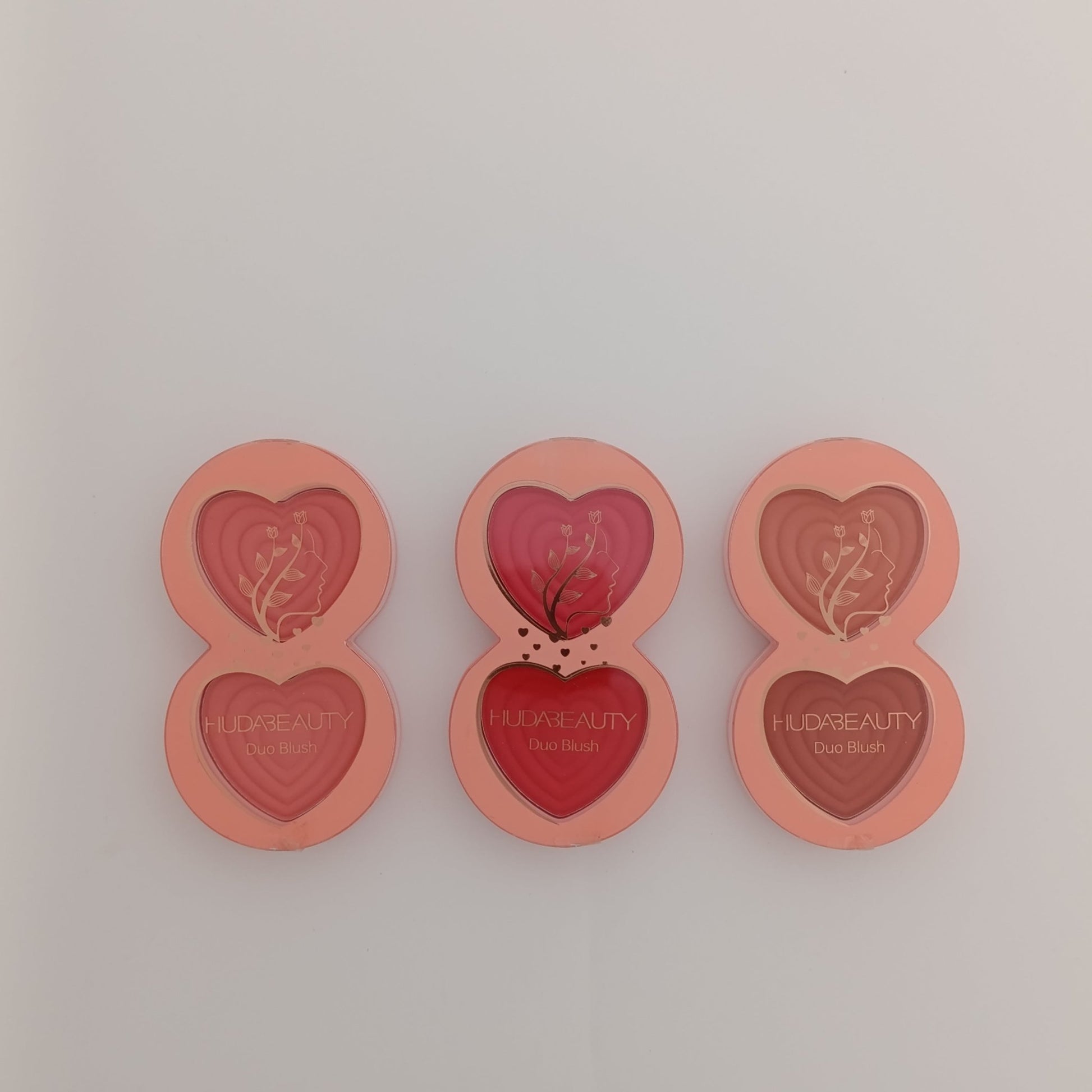 Huda Beauty Duo Blush – Heart Embossed, 24HR Matte Finish (2 - in - 1 Shades) - Lotshop.pk