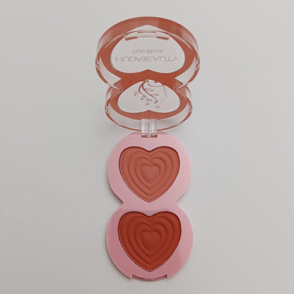 Huda Beauty Duo Blush – Heart Embossed, 24HR Matte Finish (2 - in - 1 Shades) - Lotshop.pk