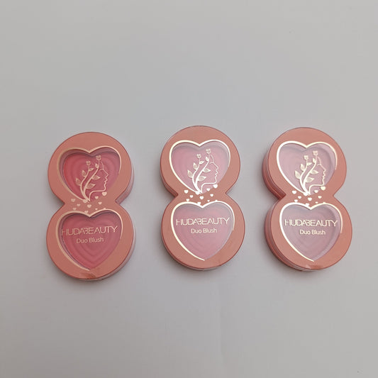 Huda Beauty Duo Blush – Heart Embossed, 24HR Matte Finish (2 - in - 1 Shades) - Lotshop.pk