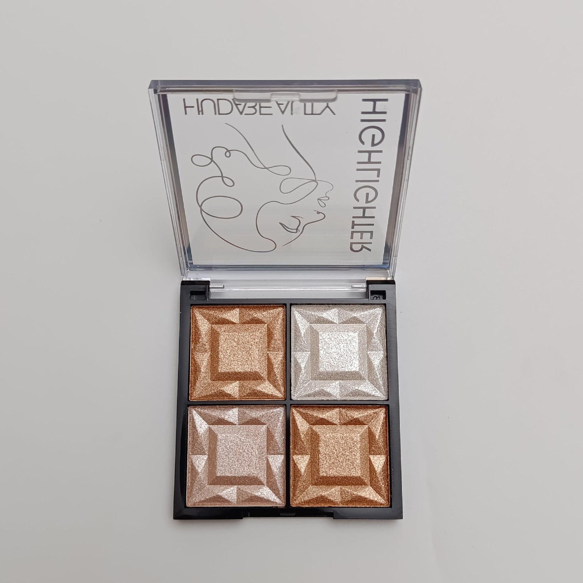 Huda Beauty Highlighter Palette – 4 in 1 Glow Kit ✨ Radiant & Long - Lasting Shine - Lotshop.pk