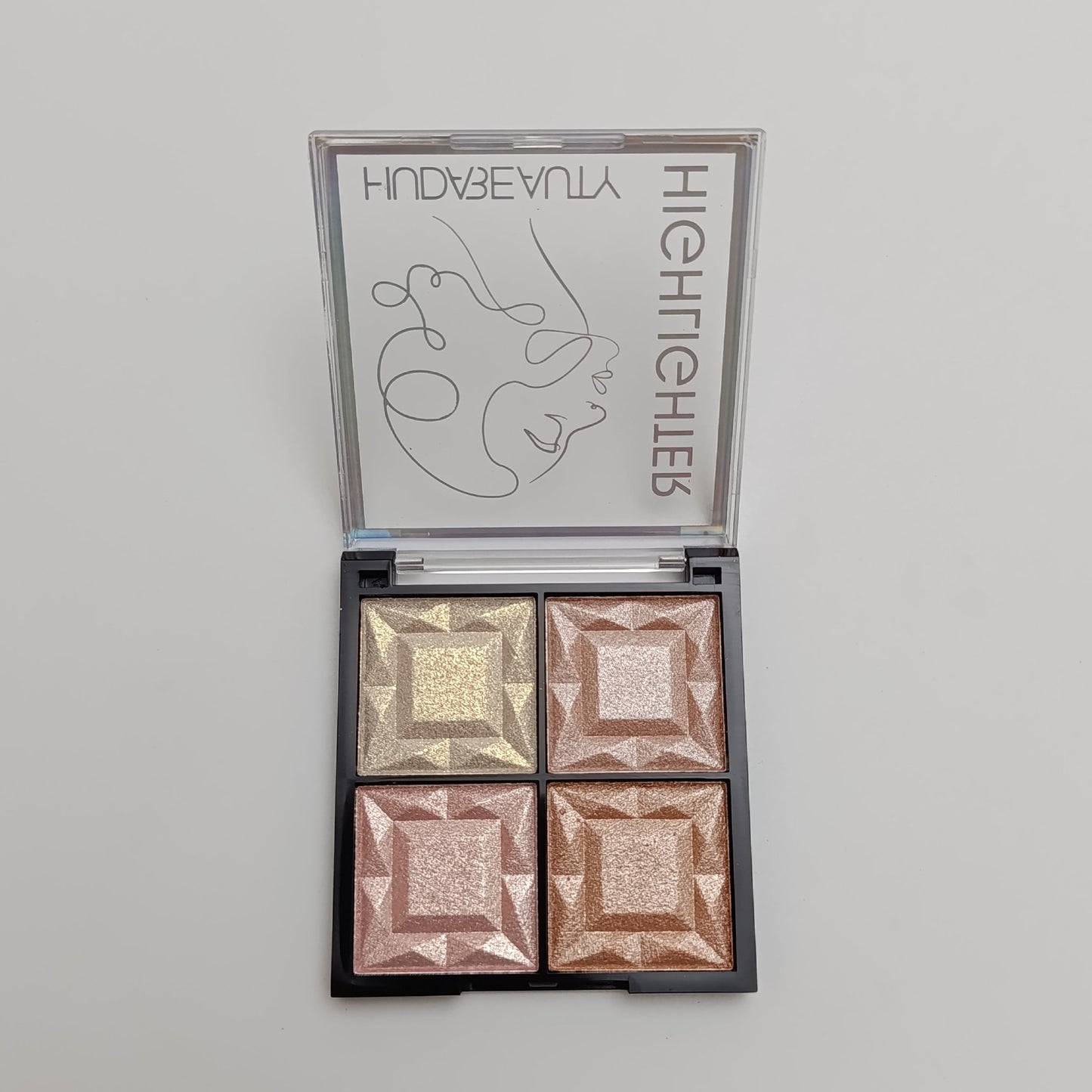 Huda Beauty Highlighter Palette – 4 in 1 Glow Kit ✨ Radiant & Long - Lasting Shine - Lotshop.pk