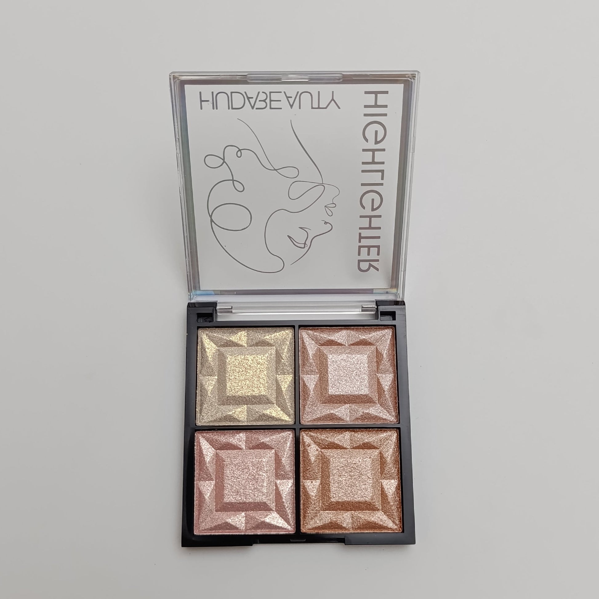 Huda Beauty Highlighter Palette – 4 in 1 Glow Kit ✨ Radiant & Long - Lasting Shine - Lotshop.pk