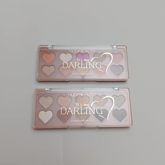 Huda Beauty “It’s My Darling” Eyeshadow Palette – 10 Heart Shades for Every Look - Lotshop.pk
