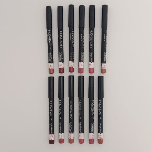 Huda Beauty Lipstick Pencil – Long - Lasting Precise Lip Liner (12 Shades) - Lotshop.pk