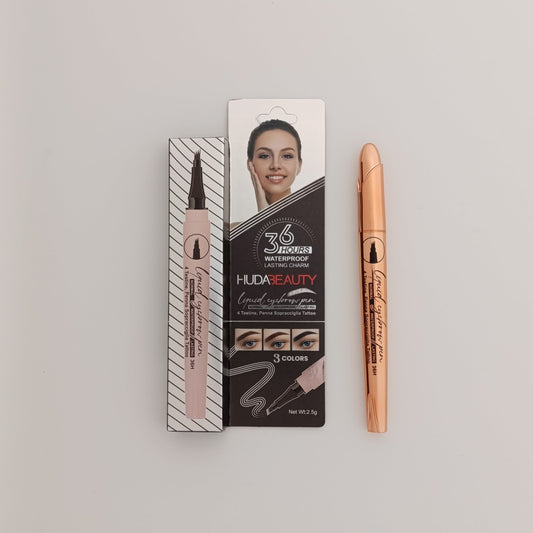 Huda Beauty Liquid Eyebrow Pen – 36H Waterproof, Tattoo Effect & Natural Finish - Lotshop.pk