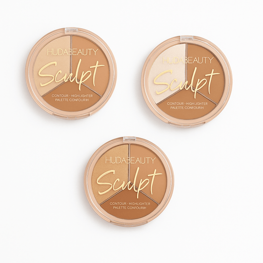 Huda Beauty Sculpt Contour & Highlighter Palette – 3 - in - 1 Face Sculpting Kit - Lotshop.pk