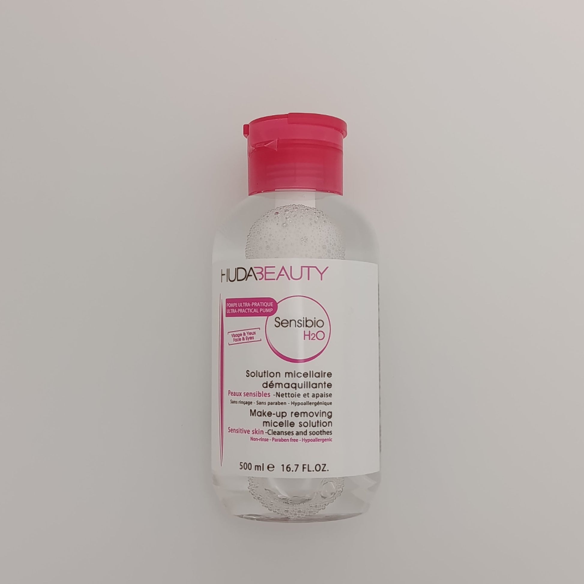 Huda Beauty Sensibio H2O Micellar Water – Makeup Removing Solution for Sensitive Skin (500ml) - Lotshop.pk
