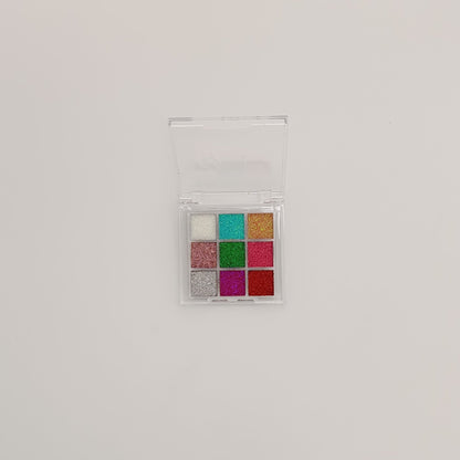 Huda Beauty Shine! 9 - Color Glitter Eyeshadow Palette – Ultra Pigmented, Long - Lasting & Sparkling Shades - Lotshop.pk