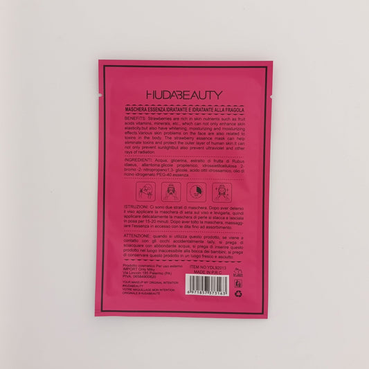 Huda Beauty Strawberry Essence Facial Mask – Hydrating, Whitening & Anti - Wrinkle (10 Pcs Pack) - Lotshop.pk
