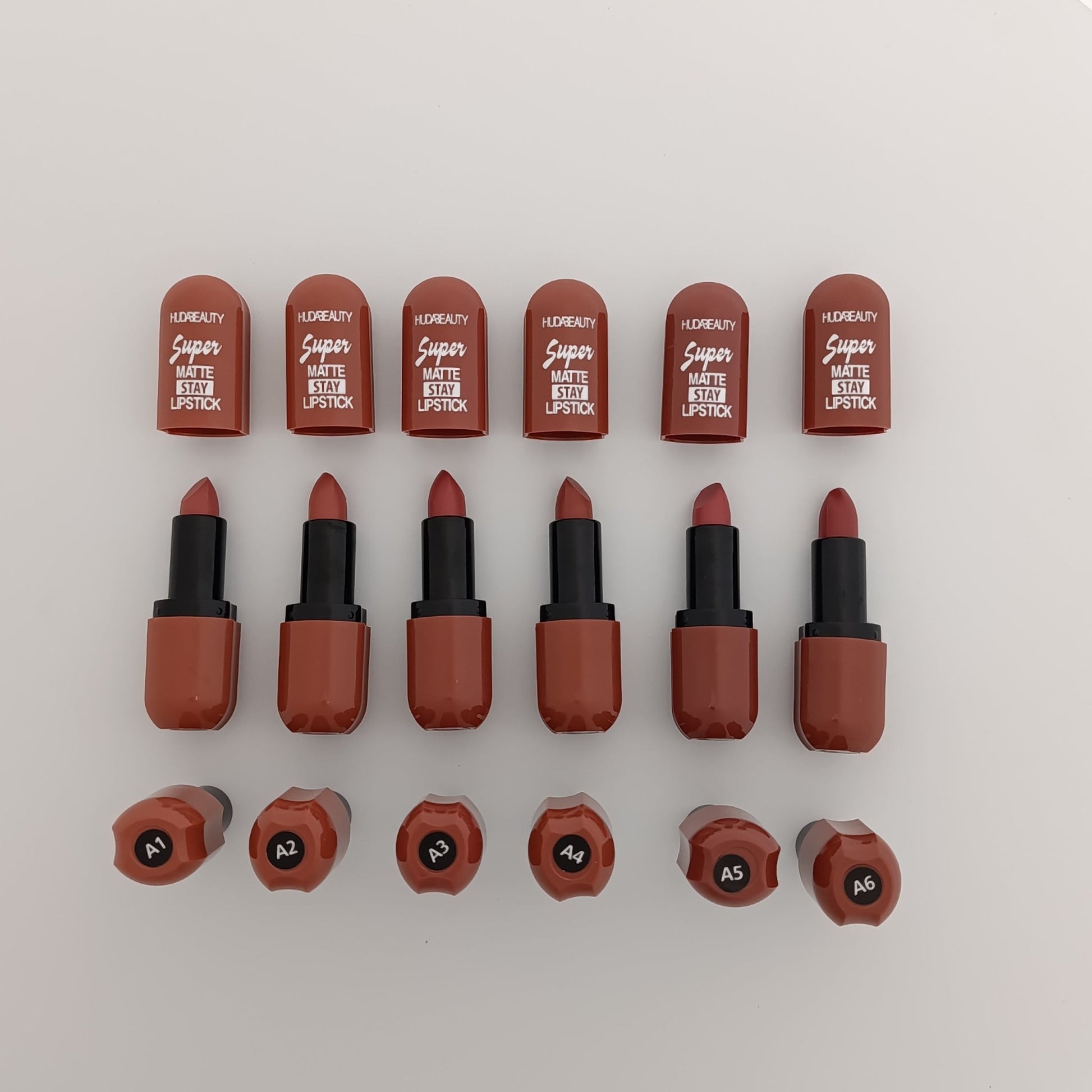 Huda Beauty Super Matte Stay Lipstick – Chocolate Flavor (6 Shades) | 24H Long - Lasting - Lotshop.pk