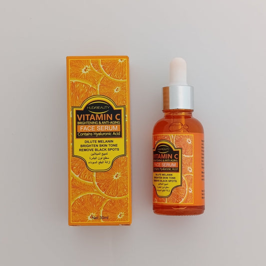 Huda Beauty Vitamin C Brightening & Anti - Aging Face Serum – With Hyaluronic Acid (30ml) - Lotshop.pk