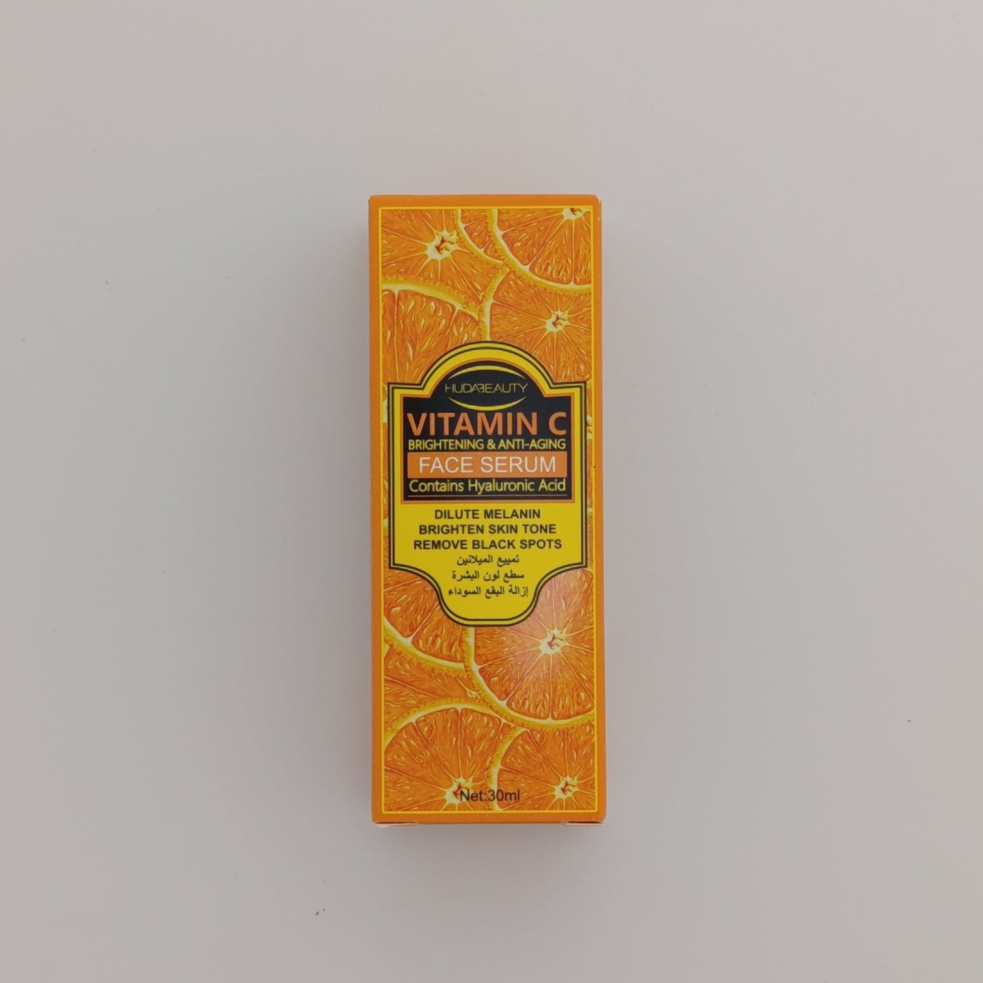 Huda Beauty Vitamin C Brightening & Anti - Aging Face Serum – With Hyaluronic Acid (30ml) - Lotshop.pk
