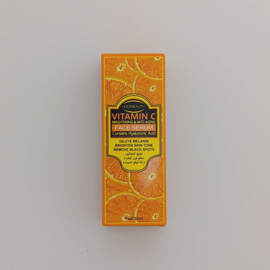 Huda Beauty Vitamin C Brightening & Anti - Aging Face Serum – With Hyaluronic Acid (30ml) - Lotshop.pk