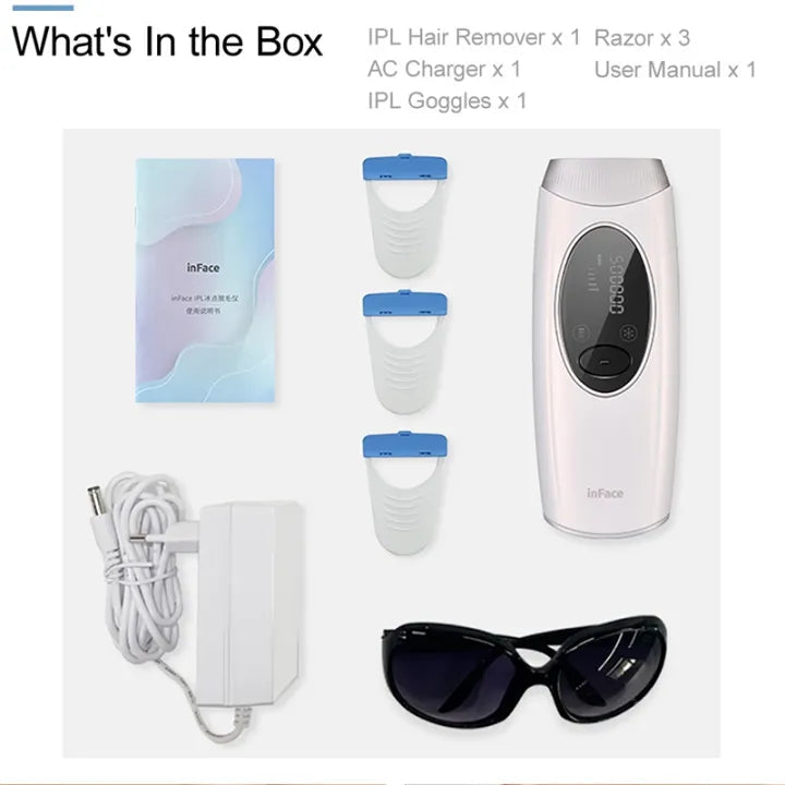Ice Cooling IPL Hair Removal Device for Safe, Comfortable and Effective Hair Reduction