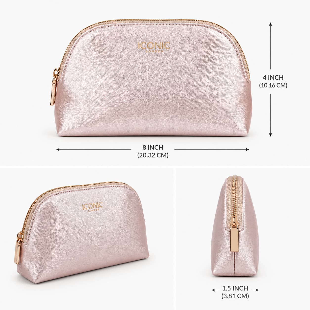Iconic London Makeup Bag – Rose Gold Cosmetic Pouch Buy Online