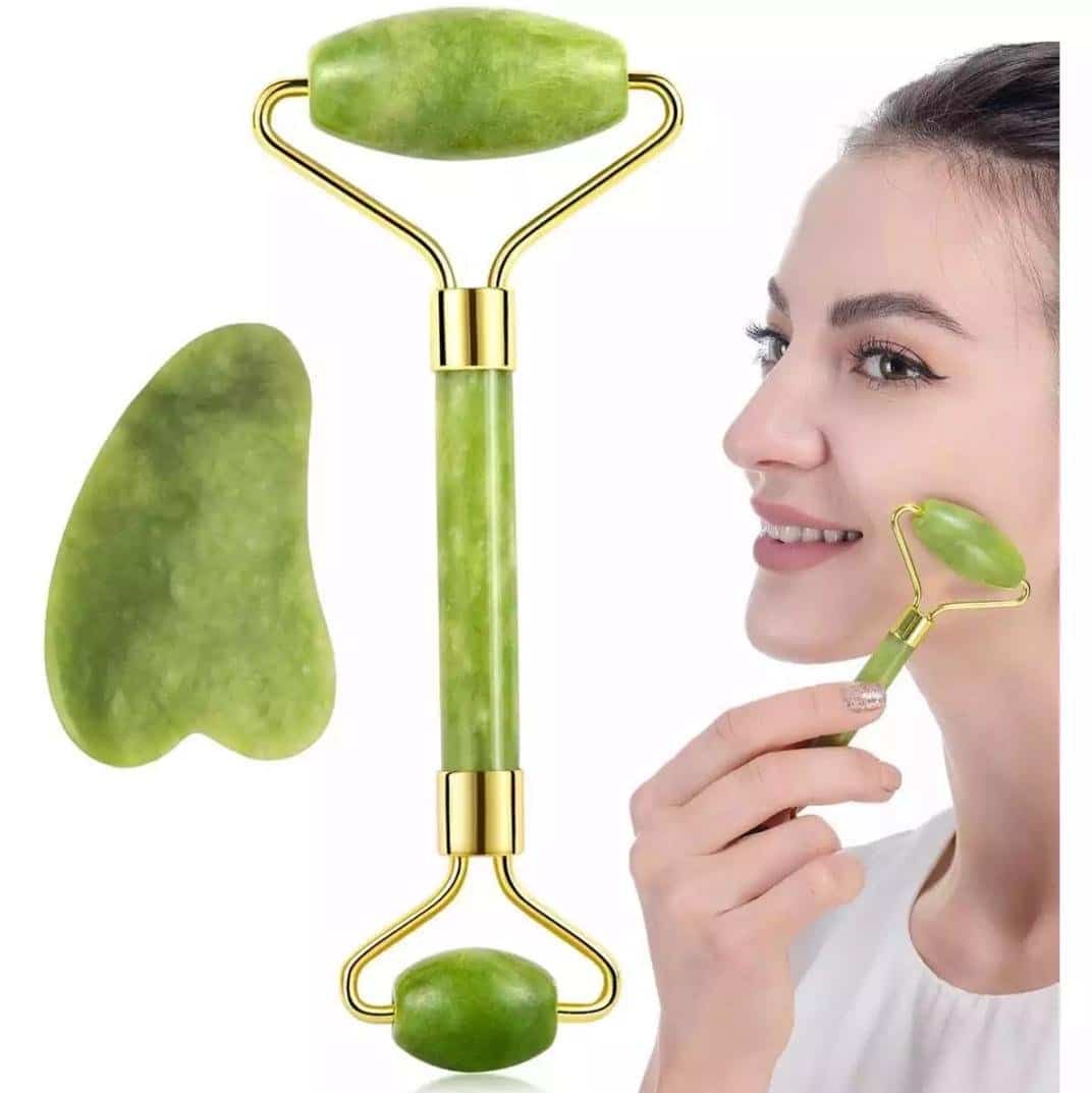 Jade Face Roller & GuaSha – Facial Beauty at Lotshop.pk