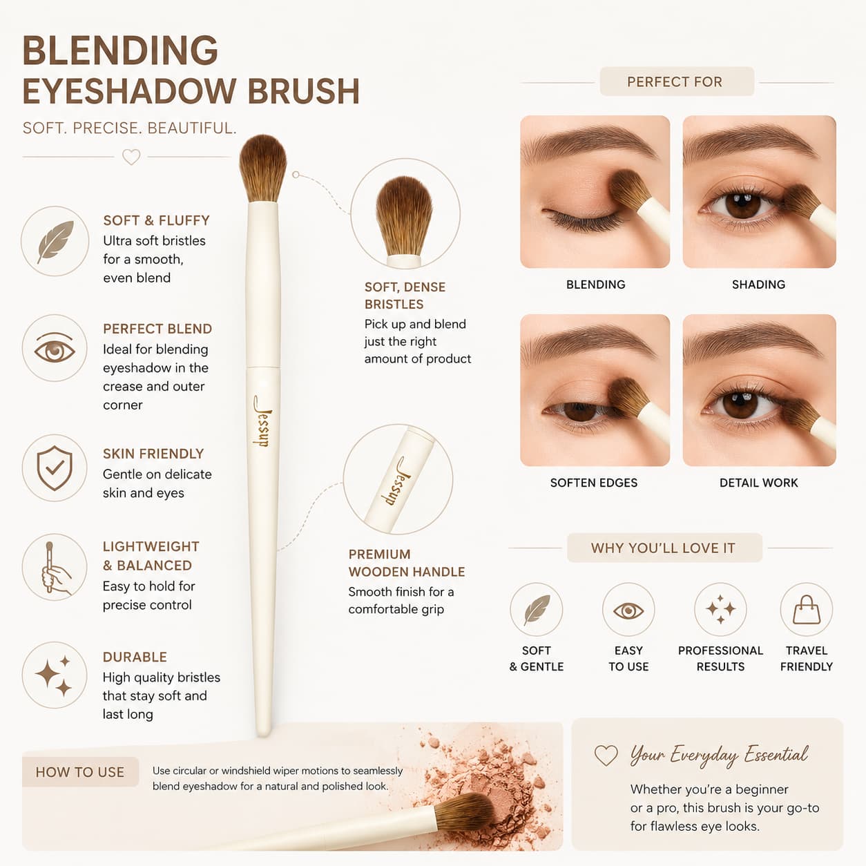 Jessup Pointed Eye Blending Makeup Brush – Best Price Online in Pakistan
