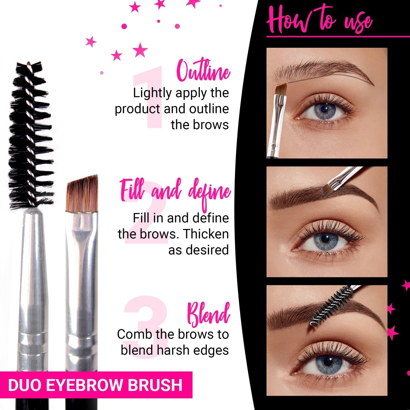 KESHIMA Duo Eyebrow Brush - Lotshop.pk