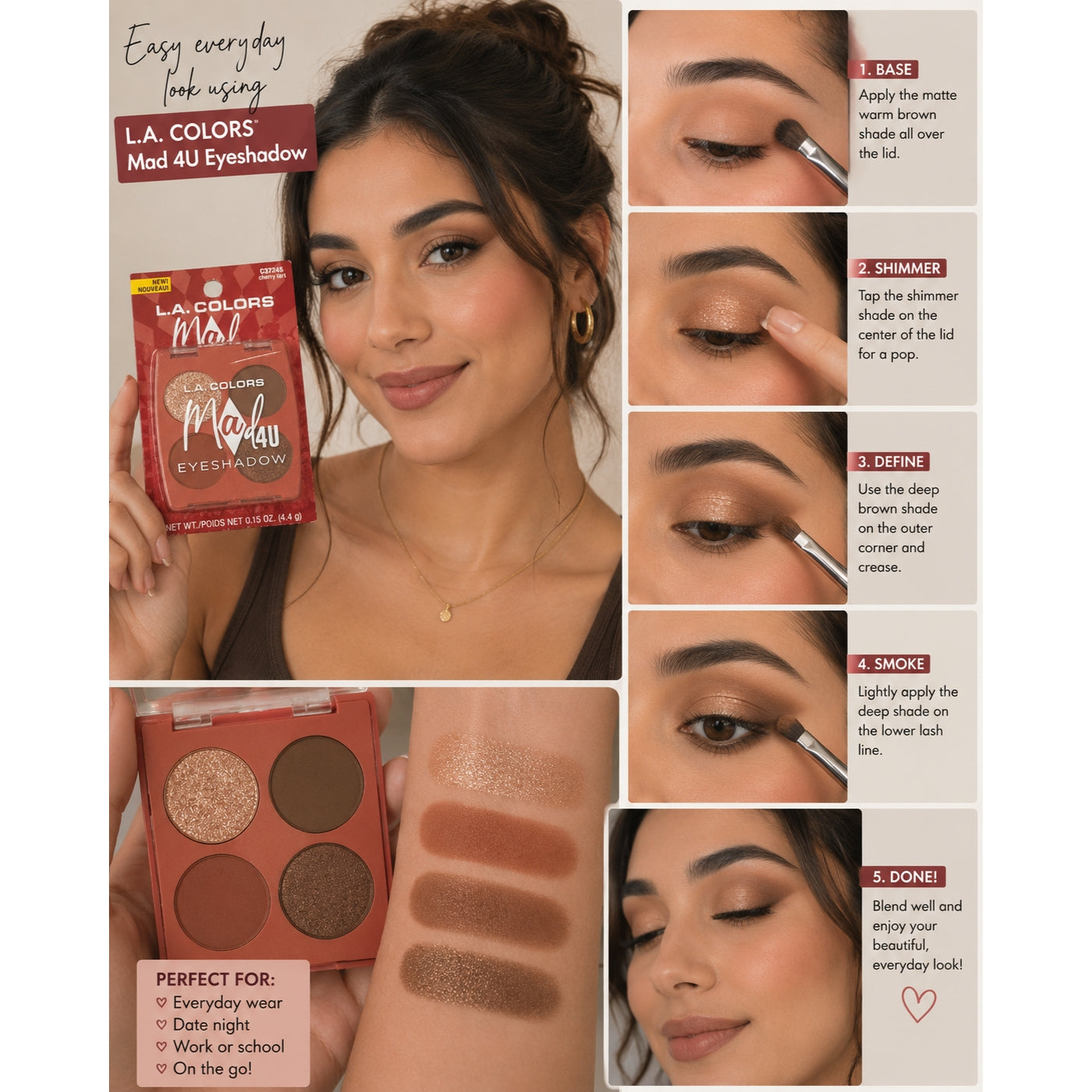 L.A. Colors Mad 4U Eyeshadow makeup palette Quad Cherry Tart Buy Online Pakistan