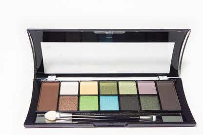 La Rosa 12 - Color Eyeshadow & Eyebrow Palette - Matte & Highlight Shades - Lotshop.pk