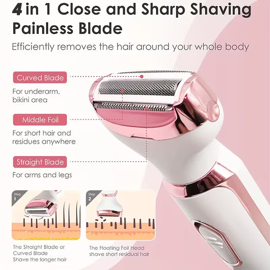 Lady Shaver Hair Remover 4-in-1 Trimmer USB Rechargeable for Women Pakistan
