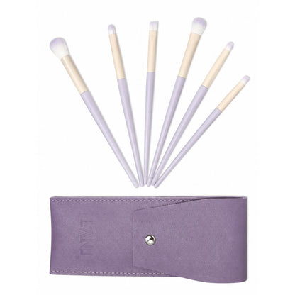 LANJ 6-Piece Mini Travel Makeup Brush Set with Premium PU Leather Pouch price online in Pakistan	