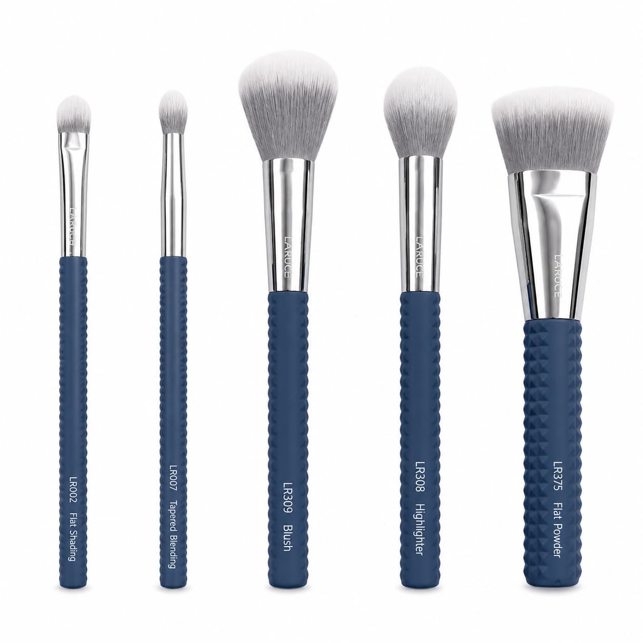 Laruce Beauty Cheek & Eyes Brush Set – 5-Piece Makeup Brush Set Denim Blue Pakistan
