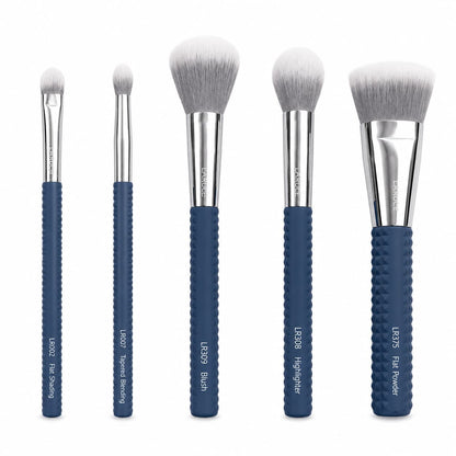 Laruce Beauty Cheek & Eyes Brush Set – 5-Piece Makeup Brush Set Denim Blue Pakistan