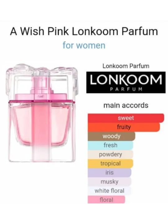 LONKOOM A Wish Eau De Parfum for Women luxury feminine perfume in elegant pink gift box