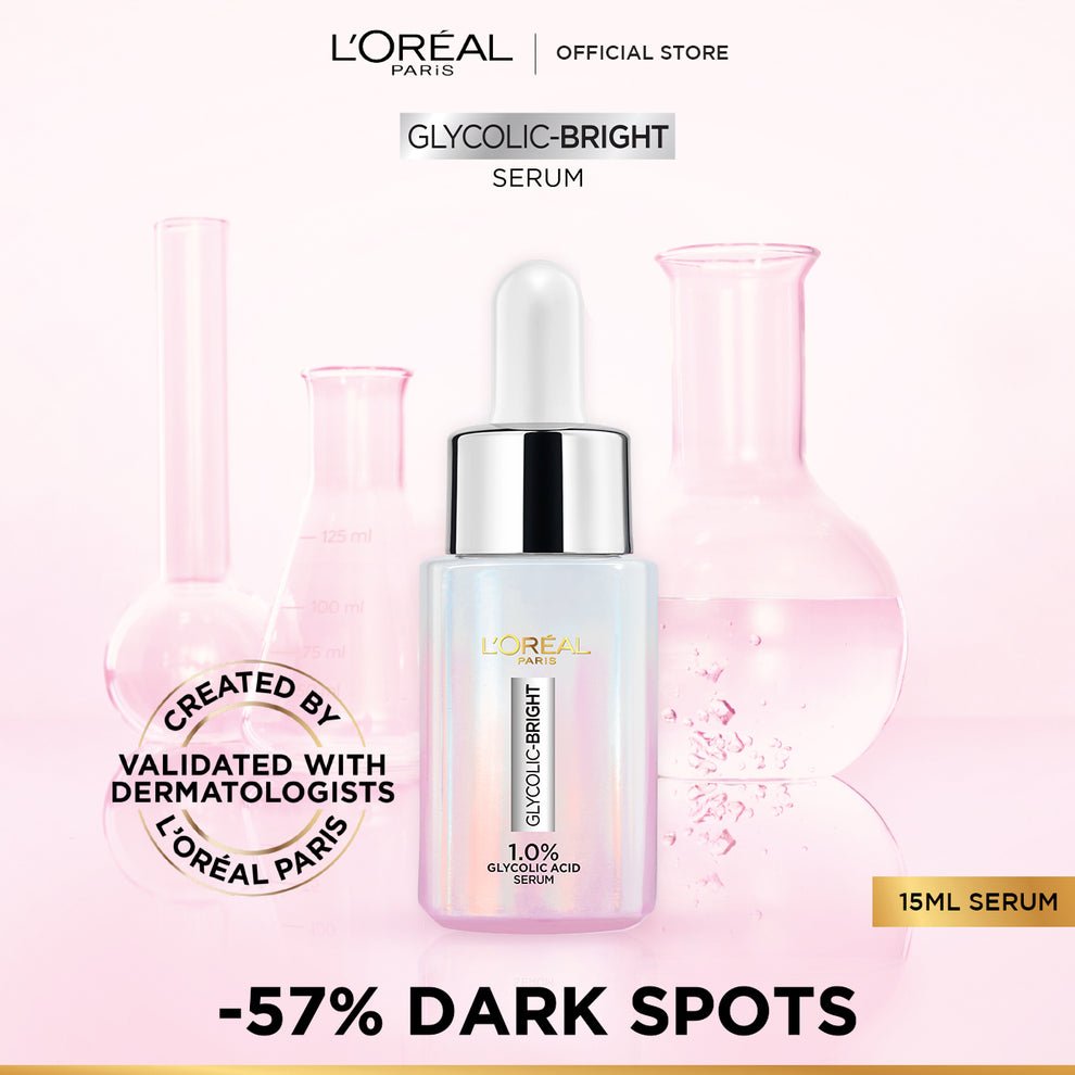 L'Oreal Paris Glycolic - Bright Instant Glowing Serum - 1.0% Glycolic Acid (15ml & 30ml) - Lotshop.pk