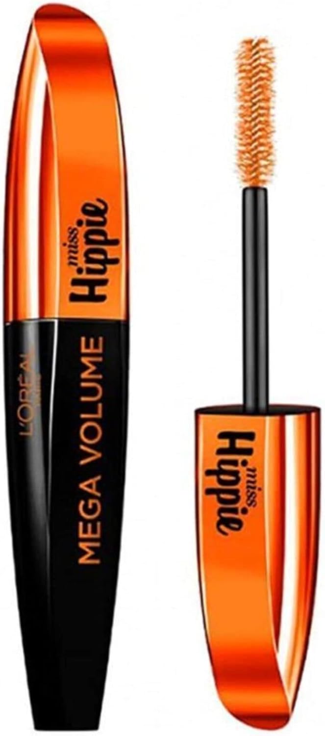 L’Oreal Paris Mega Volume Miss Hippie Mascara Black - Bold, Voluminous Lashes - Lotshop.pk