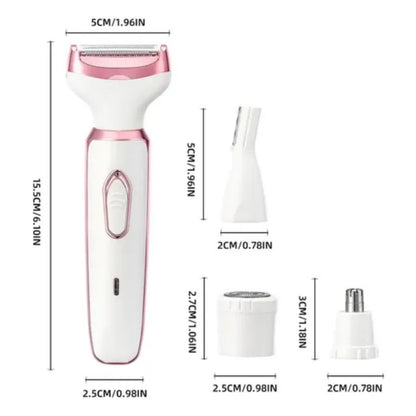 Lotshop USB Rechargeable Lady Shaver – 4-in-1 Hair Removal Trimmer
