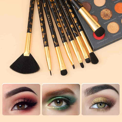 Docolor 12-Piece Professional Makeup Brush Set with Gold Skull Design available at Lotshop.pk	