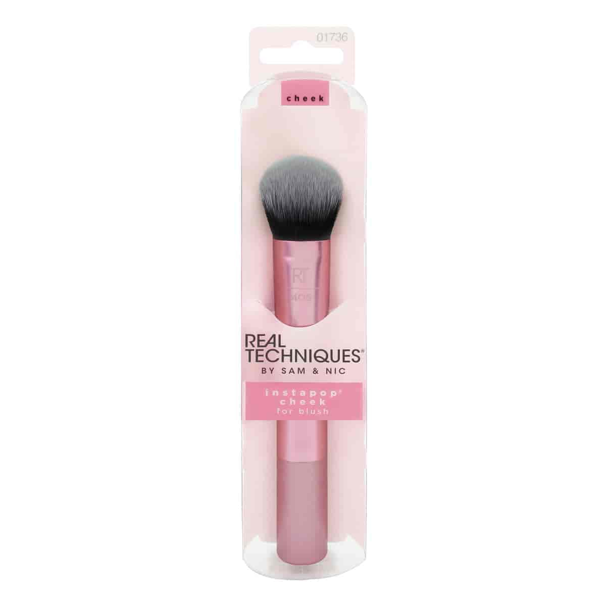 Real Techniques Instapop Cheek Brush 405 tapered blush and highlighter brush available at Lotshop.pk
