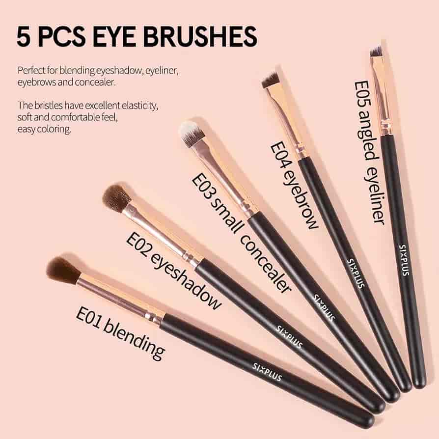 Shop SIXPLUS professional face and eye makeup brush set with travel pouch at Lotshop.pk