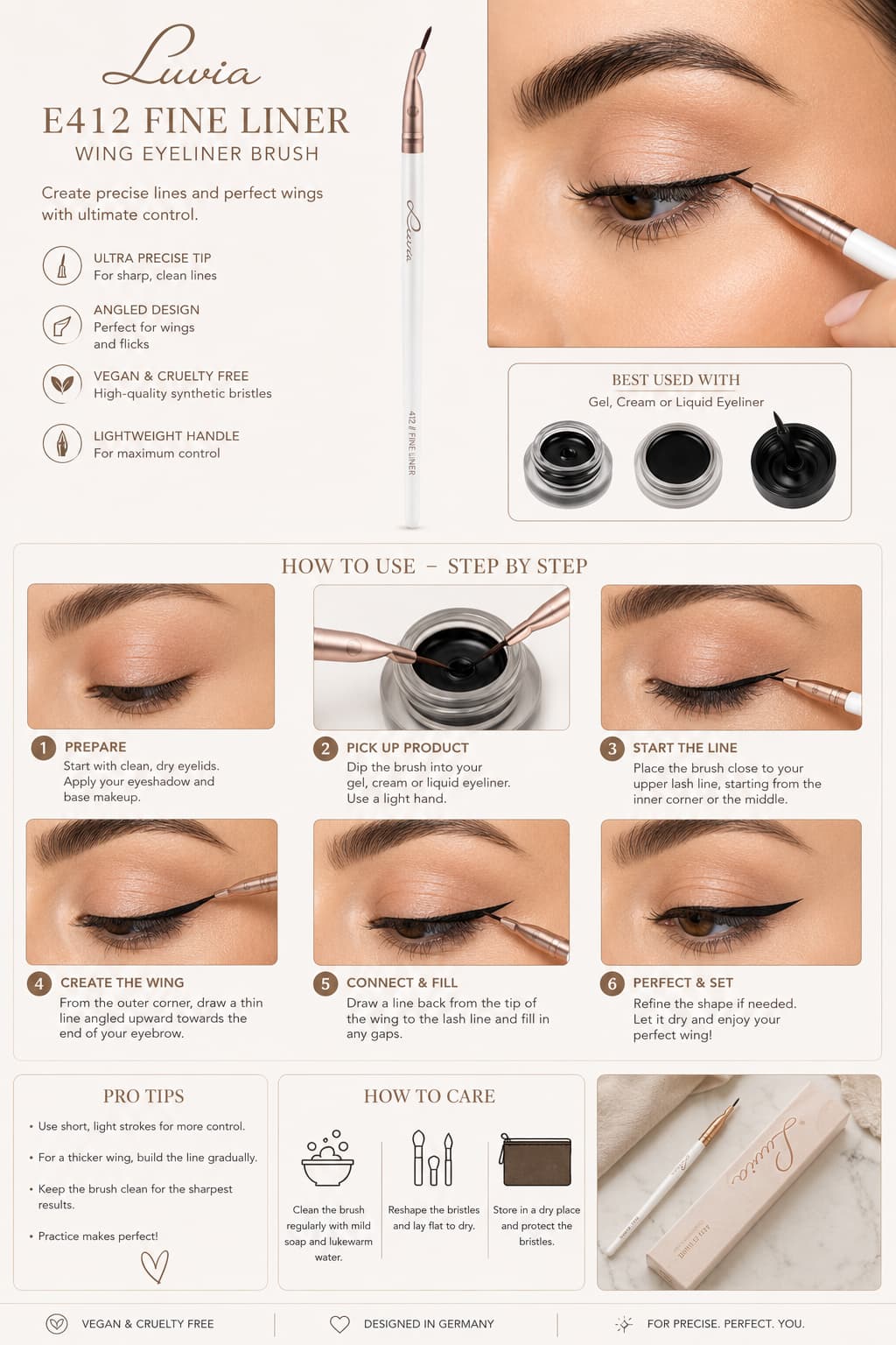 Luvia E412 Fine Liner Makeup Brush – Best Price Online in Pakistan